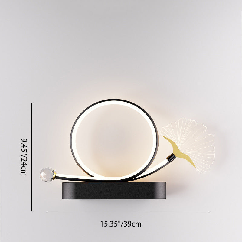 Contemporary Creative Wall Sconce – LED Ginkgo Biloba Circle Lamp in Iron & Acrylic for Bedroom