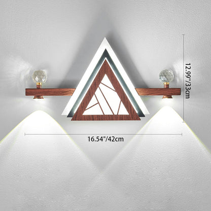 Traditional Chinese Triangle Iron Crystal Acrylic LED Wall Sconce Lamp For Bedroom