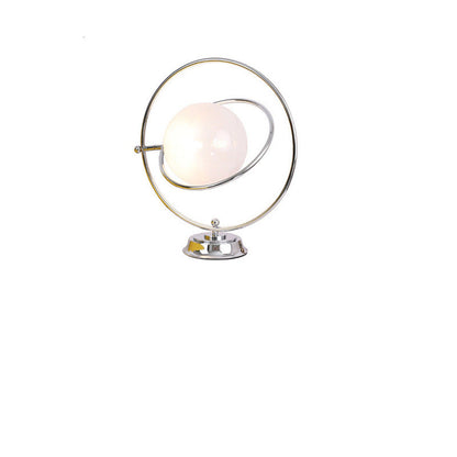 Contemporary Creative Planet Globe Iron Glass 1-Light Table Lamp For Bedroom
