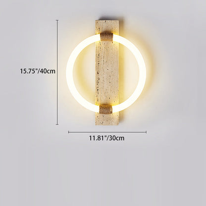 伝統的なヴィンテージサークルトラバーチンアクリル麻ロープLED壁取り付け用燭台ランプリビングルーム用