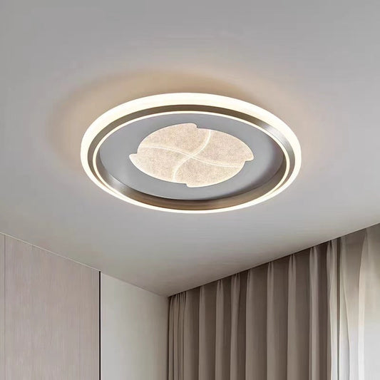 Modern Simplicity Round Iron Aluminum Acrylic LED Flush Mount Ceiling Light For Bedroom