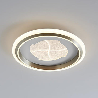 Modern Simplicity Round Iron Aluminum Acrylic LED Flush Mount Ceiling Light For Bedroom