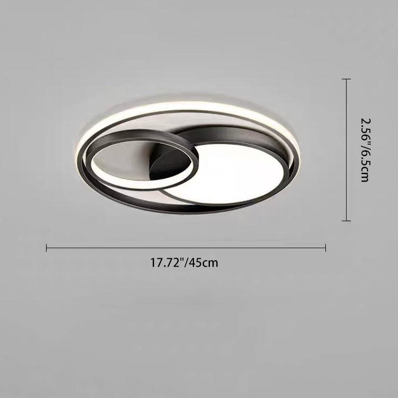 Modern Luxury Circle Copper Acrylic LED Flush Mount Ceiling Light For Bedroom