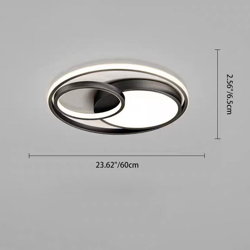 Modern Luxury Circle Copper Acrylic LED Flush Mount Ceiling Light For Bedroom