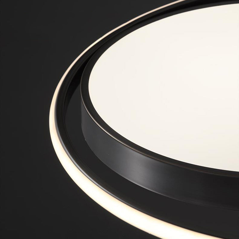 Modern Luxury Circle Copper Acrylic LED Flush Mount Ceiling Light For Bedroom