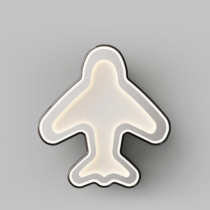 Modern Simplicity Kids Airplane Metal Aluminum PC LED Flush Mount Ceiling Light For Bedroom