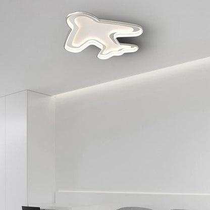 Modern Simplicity Kids Airplane Metal Aluminum PC LED Flush Mount Ceiling Light For Bedroom