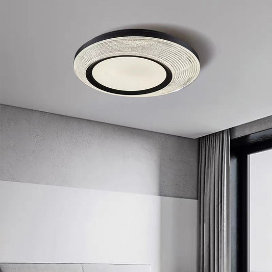 Contemporary Nordic Round Aerospace-grade Aluminum Acrylic LED Flush Mount Ceiling Light For Bedroom