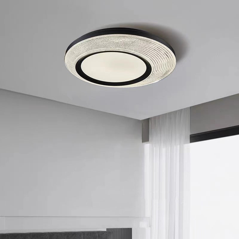 Contemporary Nordic Round Aerospace-grade Aluminum Acrylic LED Flush Mount Ceiling Light For Bedroom