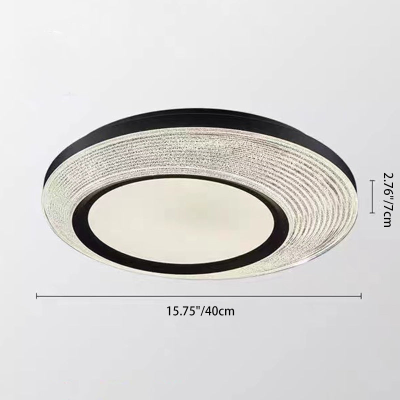 Contemporary Nordic Round Aerospace-grade Aluminum Acrylic LED Flush Mount Ceiling Light For Bedroom