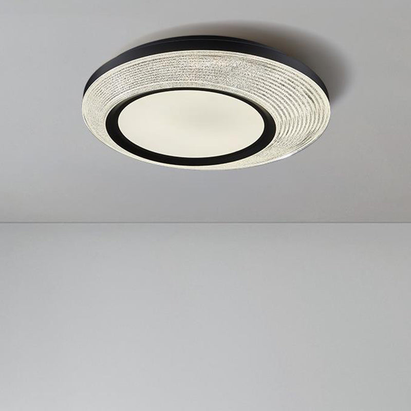 Contemporary Nordic Round Aerospace-grade Aluminum Acrylic LED Flush Mount Ceiling Light For Bedroom