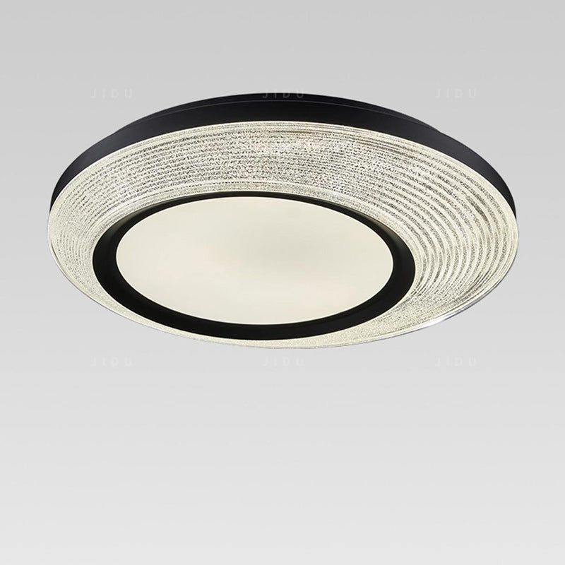 Contemporary Nordic Round Aerospace-grade Aluminum Acrylic LED Flush Mount Ceiling Light For Bedroom