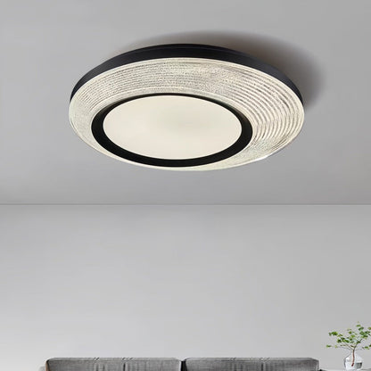 Contemporary Nordic Round Aerospace-grade Aluminum Acrylic LED Flush Mount Ceiling Light For Bedroom