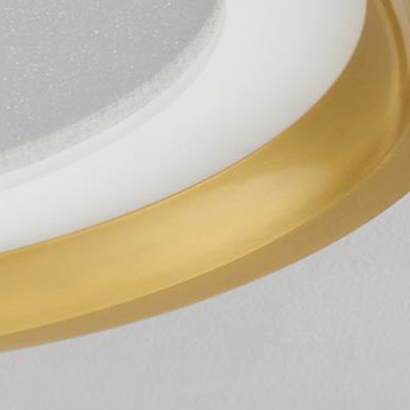 Modern Luxury Round Aluminum Crystal Acrylic LED Flush Mount Ceiling Light For Bedroom