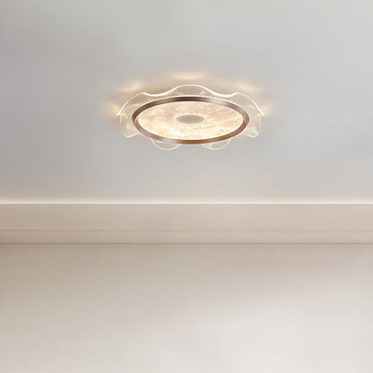 Modern Luxury Transparent Flower Aluminum Carbon Steel Acrylic LED Flush Mount Ceiling Light For Bedroom