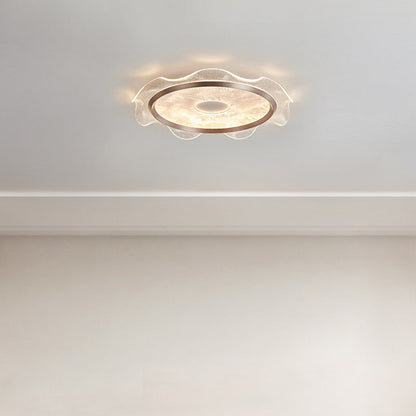 Modern Luxury Transparent Flower Aluminum Carbon Steel Acrylic LED Flush Mount Ceiling Light For Bedroom