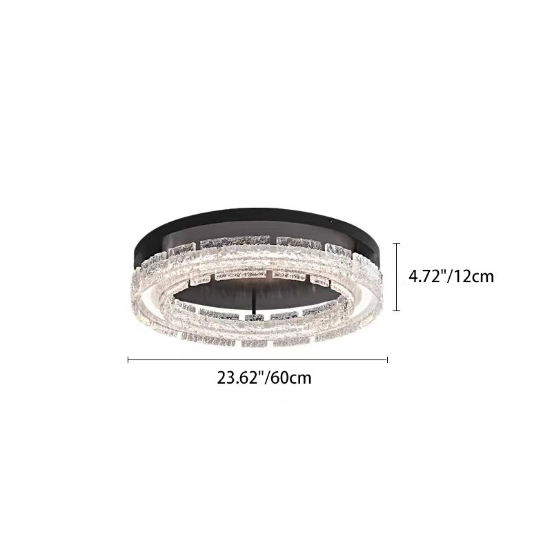 Contemporary Nordic Round Aluminum Resin LED Flush Mount Ceiling Light For Bedroom