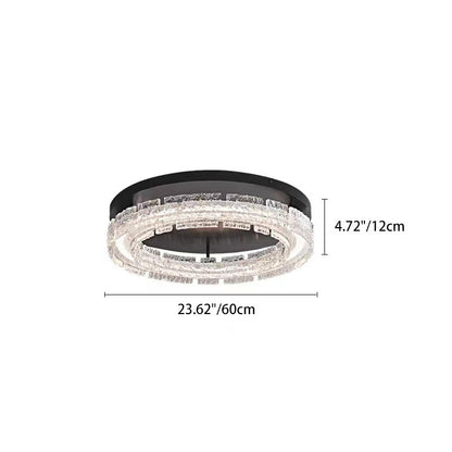 Contemporary Nordic Round Aluminum Resin LED Flush Mount Ceiling Light For Bedroom