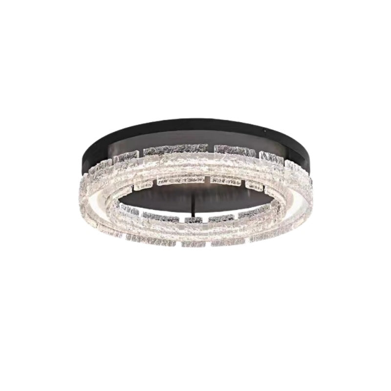 Contemporary Nordic Round Aluminum Resin LED Flush Mount Ceiling Light For Bedroom