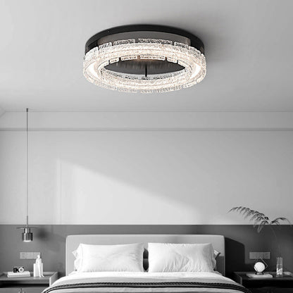 Contemporary Nordic Round Aluminum Resin LED Flush Mount Ceiling Light For Bedroom