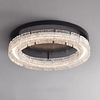 Contemporary Nordic Round Aluminum Resin LED Flush Mount Ceiling Light For Bedroom