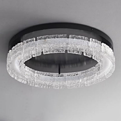 Contemporary Nordic Round Aluminum Resin LED Flush Mount Ceiling Light For Bedroom