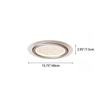 Contemporary Nordic Kids Swan Round Iron Aluminum Acrylic LED Flush Mount Ceiling Light For Bedroom