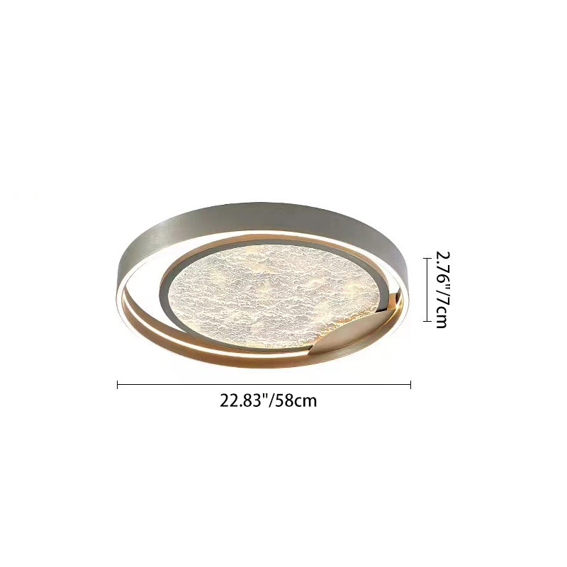 Modern Simplicity Round Metal Aluminum Acrylic LED Flush Mount Ceiling Light For Bedroom