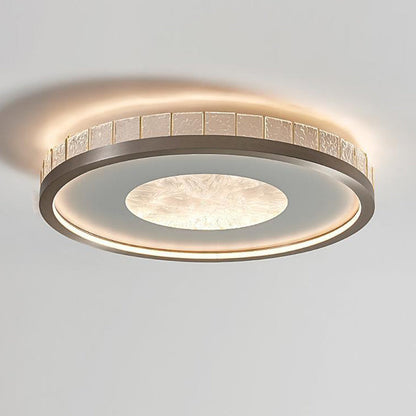 Modern Minimalist Round Iron Aluminum Acrylic LED Flush Mount Ceiling Light For Bedroom