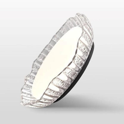 Modern Minimalist Round Aluminum Resin LED Semi-Flush Mount Ceiling Light For Bedroom