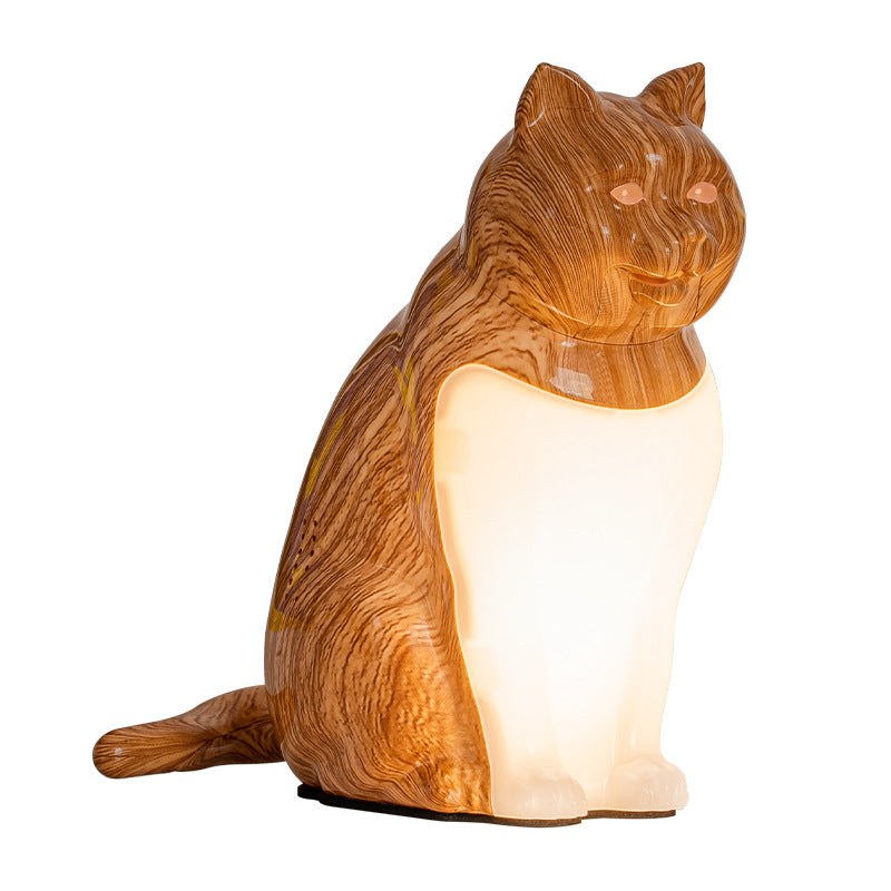 Modern Art Deco Cute Kitty Plastic Table Lamp LED for Bedroom