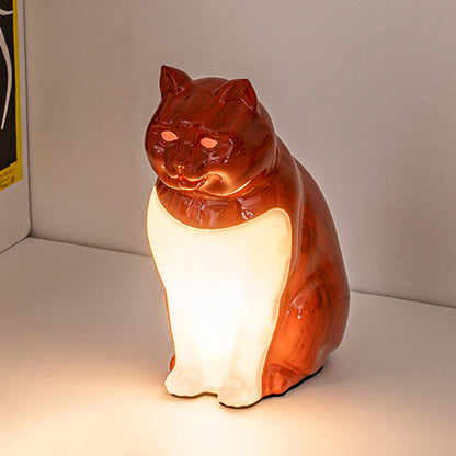 Modern Art Deco Cute Kitty Plastic Table Lamp LED for Bedroom