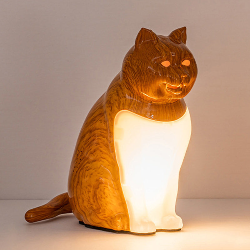 Modern Art Deco Cute Kitty Plastic Table Lamp LED for Bedroom