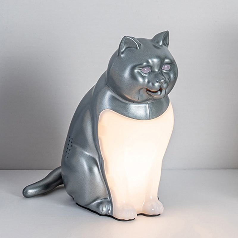Modern Art Deco Cute Kitty Plastic Table Lamp LED for Bedroom