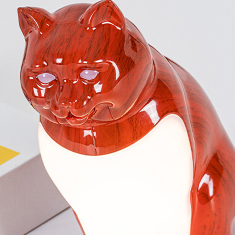 Modern Art Deco Cute Kitty Plastic Table Lamp LED for Bedroom