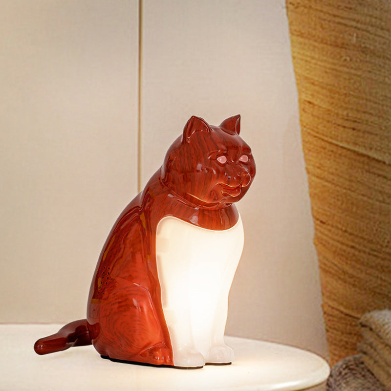 Modern Art Deco Cute Kitty Plastic Table Lamp LED for Bedroom