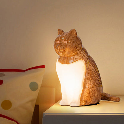 Modern Art Deco Cute Kitty Plastic Table Lamp LED for Bedroom