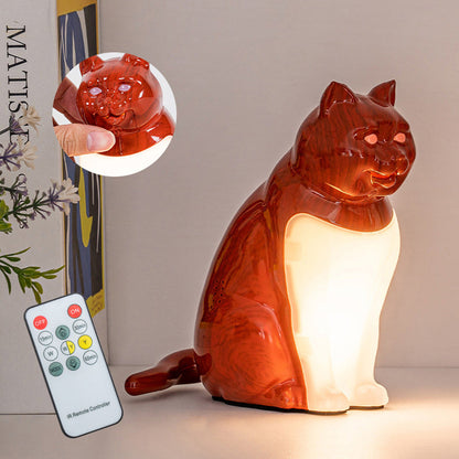 Modern Art Deco Cute Kitty Plastic Table Lamp LED for Bedroom
