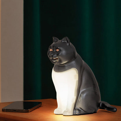 Modern Art Deco Cute Kitty Plastic Table Lamp LED for Bedroom