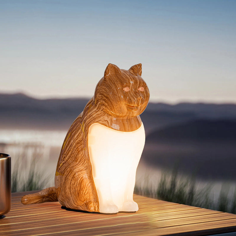 Modern Art Deco Cute Kitty Plastic Table Lamp LED for Bedroom