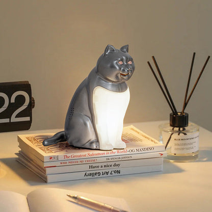 Modern Art Deco Cute Kitty Plastic Table Lamp LED for Bedroom