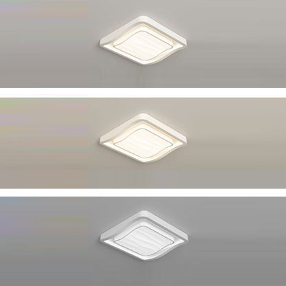 Contemporary Nordic Water Ripple Design Square Iron Acrylic LED Flush Mount Ceiling Light for Bedroom