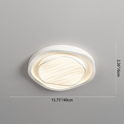 Modern Nordic Textured Round Design Iron Acrylic LED Flush Mount Ceiling Light for Bedroom