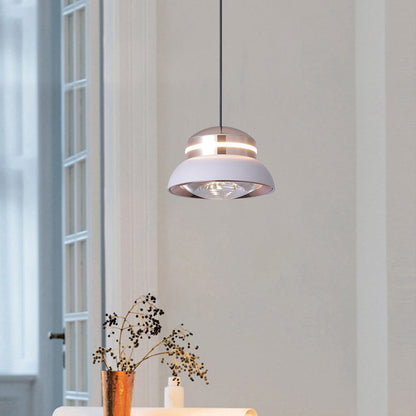 Contemporary Dome LED Pendant Light – Creative Aluminum & Acrylic Hanging Lamp for Bedroom