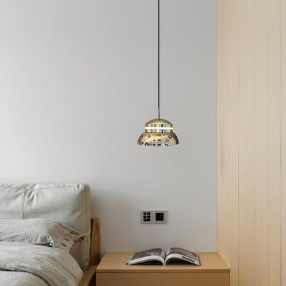 Contemporary Dome LED Pendant Light – Creative Aluminum & Acrylic Hanging Lamp for Bedroom