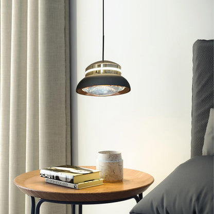 Contemporary Dome LED Pendant Light – Creative Aluminum & Acrylic Hanging Lamp for Bedroom