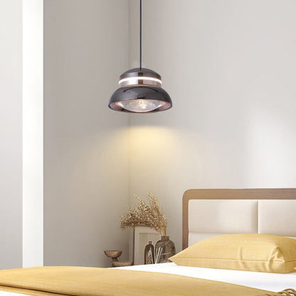 Contemporary Dome LED Pendant Light – Creative Aluminum & Acrylic Hanging Lamp for Bedroom