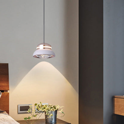 Contemporary Dome LED Pendant Light – Creative Aluminum & Acrylic Hanging Lamp for Bedroom