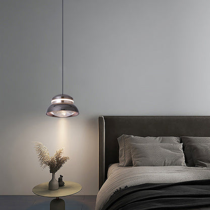 Contemporary Dome LED Pendant Light – Creative Aluminum & Acrylic Hanging Lamp for Bedroom