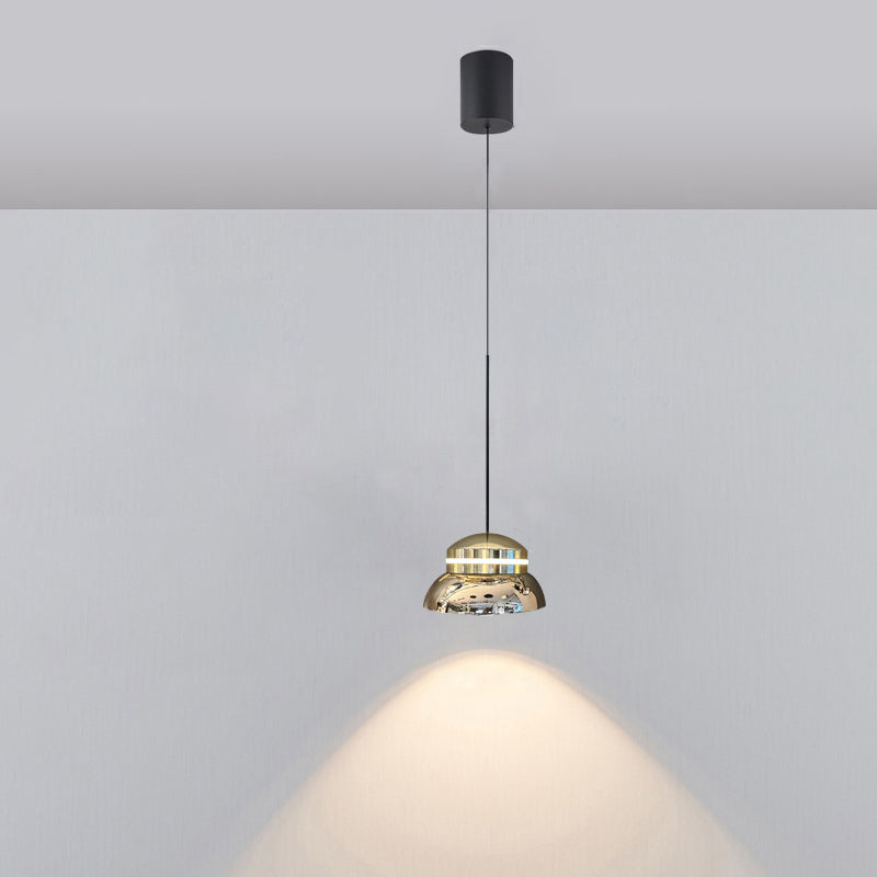 Contemporary Dome LED Pendant Light – Creative Aluminum & Acrylic Hanging Lamp for Bedroom